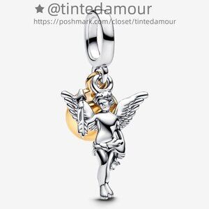 Pandora Cupid Dangle Charm|Two-tone